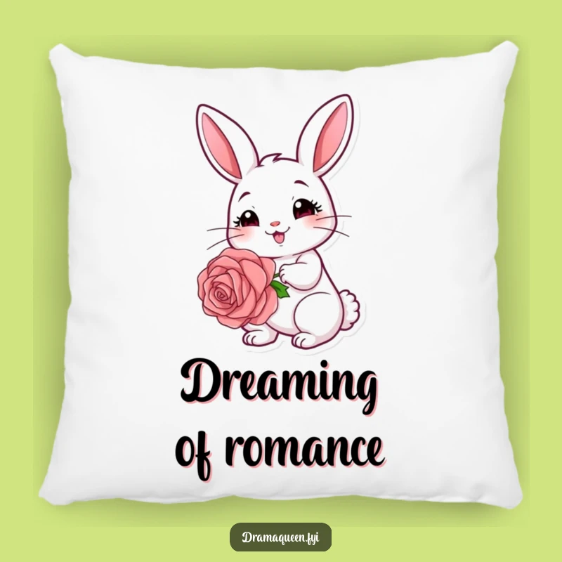 Funny Rabbit Rose Pillow: Soft Bunny Cushion, Romantic & Cute Funny Gift