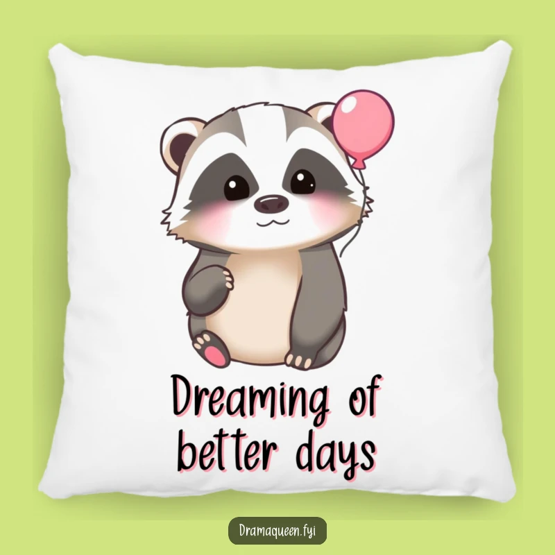 Funny Badger Balloon Pillow - Cozy Comfort for Thoughtful Souls