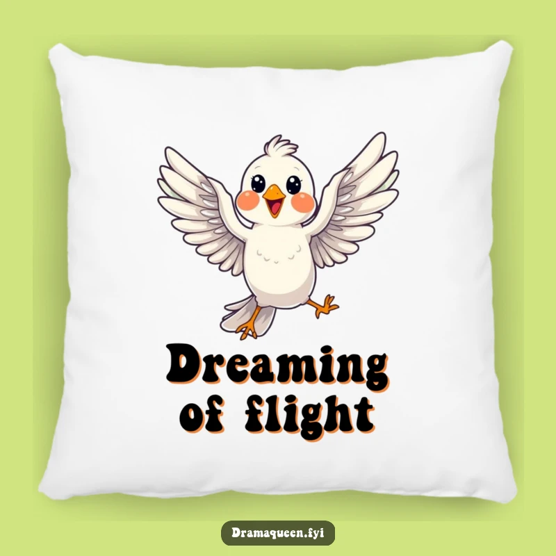 Funny Bird Pose Pillow: Soft Comfort with Cheerful Mid-Flight Flair