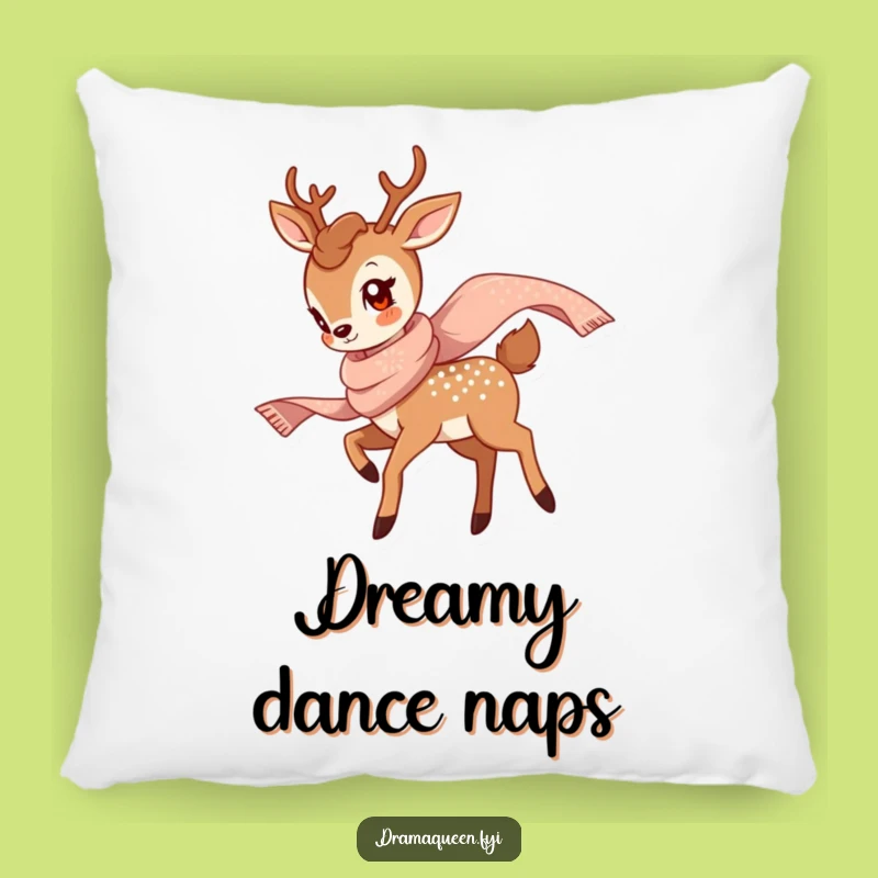Funny Deer Twirl Pillow: Comfy Support for Your Hilarious Graceful Moments