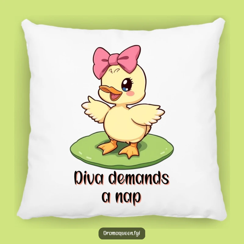 Funny Diva Duckling Pillow: Cozy Glamour, Lily Pad Pose, Sweet Accent