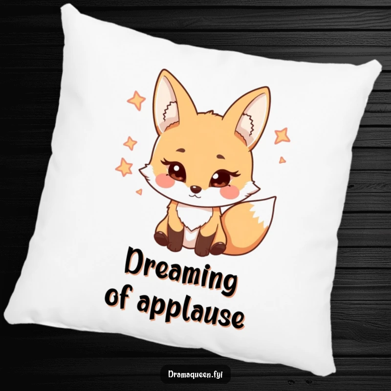 Funny Fox Pillow featuring a coy character batting its eyelashes, offering comfort and a dose of playful, humorous charm.