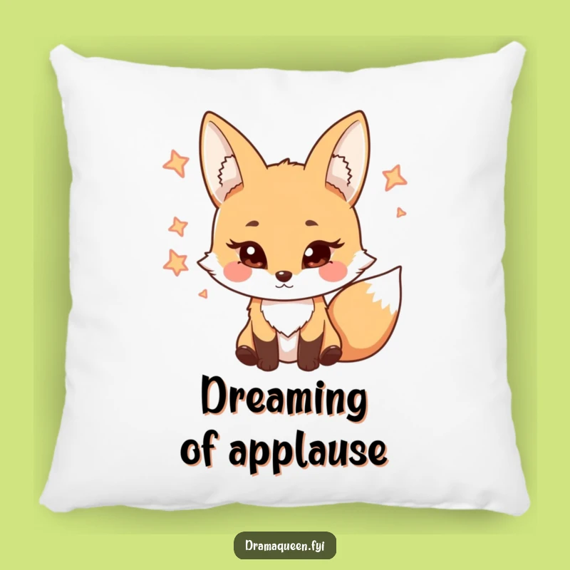 Funny Fox Pillow: Cozy Throw Pillow with Coy Eyelash Character Funny Gift