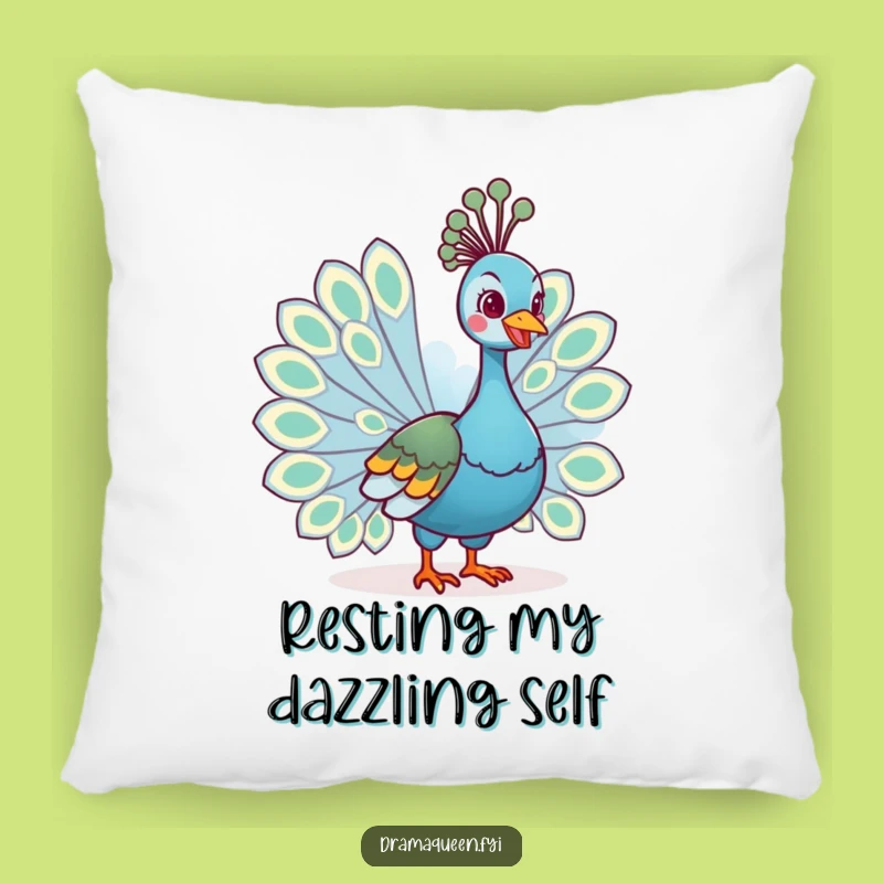 Funny Peacock Grin Pillow - Cozy Up with Regal Humor