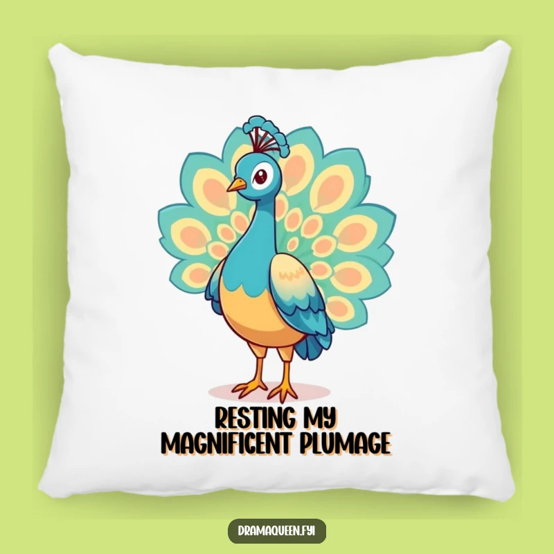 Funny Peacock Pillow: Cozy Throw Pillow with Proud Feather Display Funny Gift