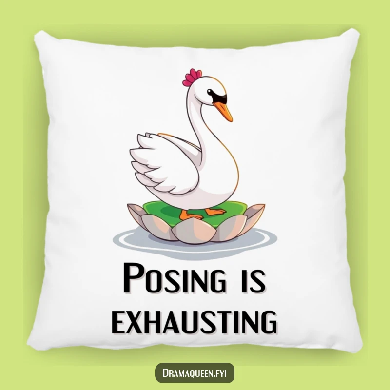 Funny Swan Diva Pillow - Dramatic Pose Comfort Funny Gift for Glamorous Lounging