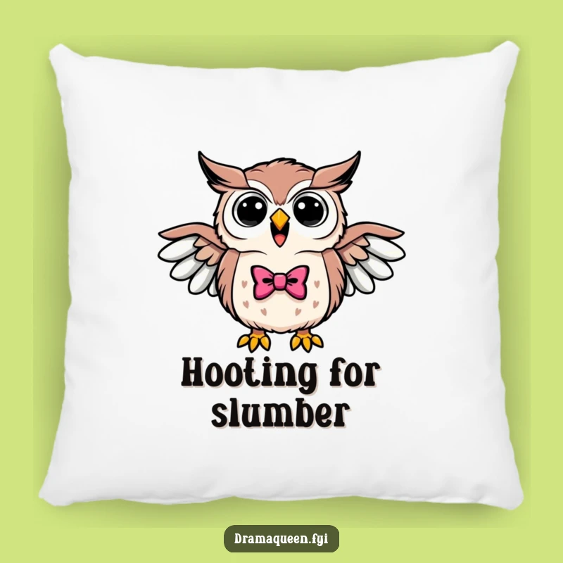 Funny Triumphant Owl Bowtie Pillow - Cozy Comfort for Wise Minds