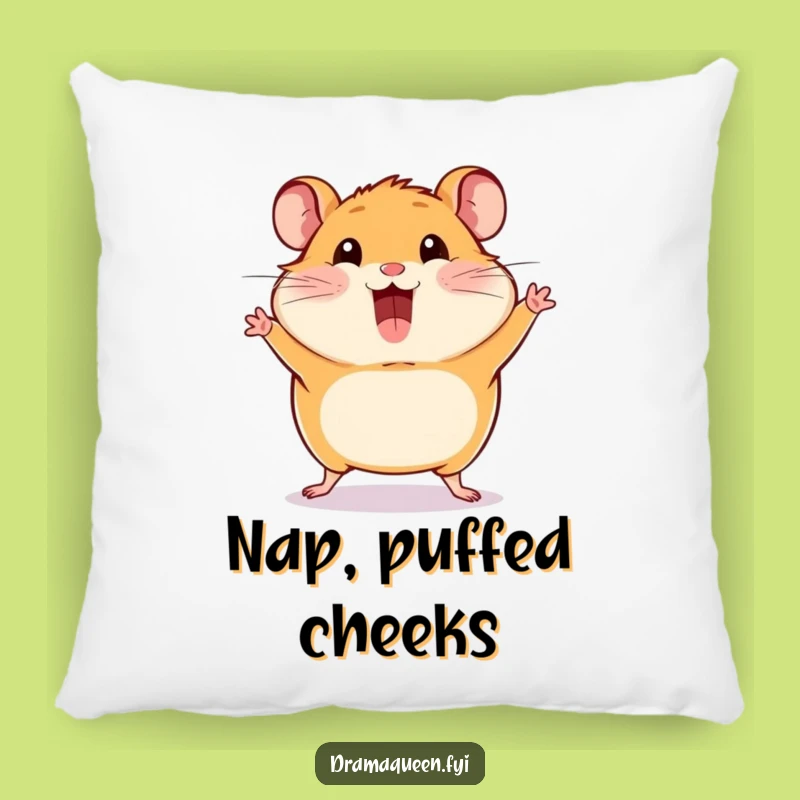 Funny Hamster Pose Pillow: Soft Comfort with Puffed-Cheek Humorous Flair