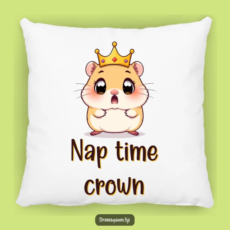 Funny Hamster Crown Pillow: Add Comical Royal Comfort