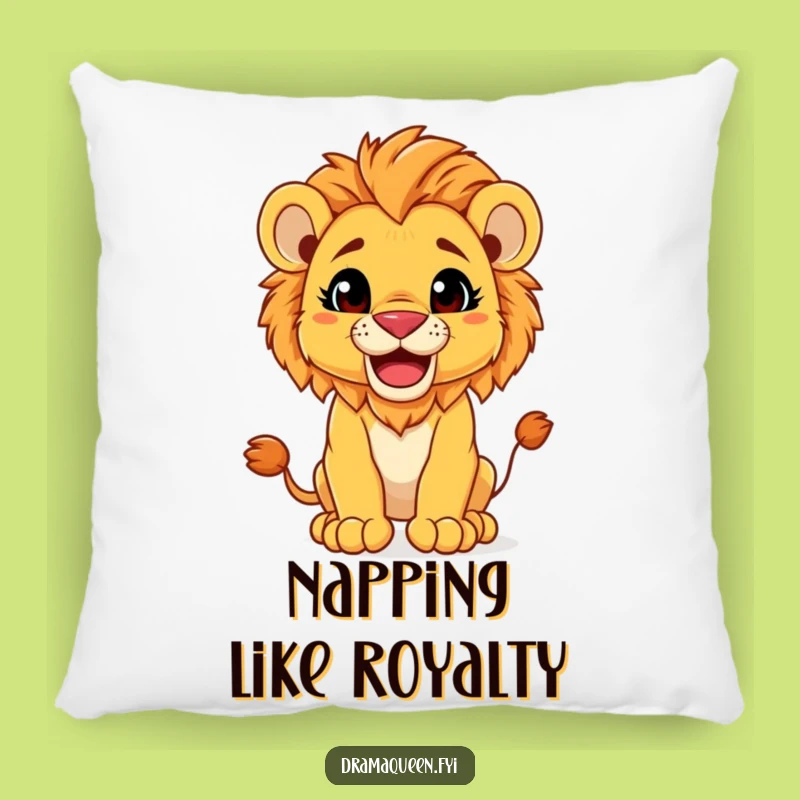 Funny Lion Cub Pillow: Cozy Regal Accent Pillow Funny Gift