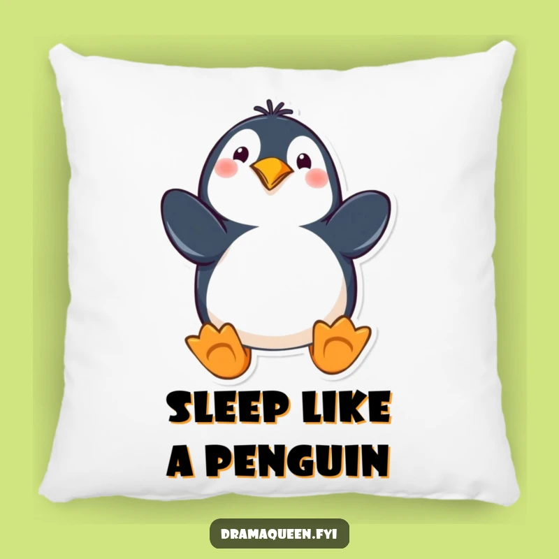 Funny Penguin Pillow: Flippers Out Pose, Cozy Playfulness, Hilarious Decor