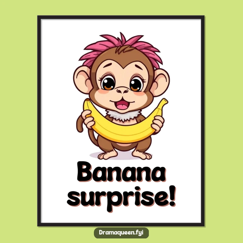 Funny Monkey Boa Digital Art - Instant Quirky Decor with Surprised Flair