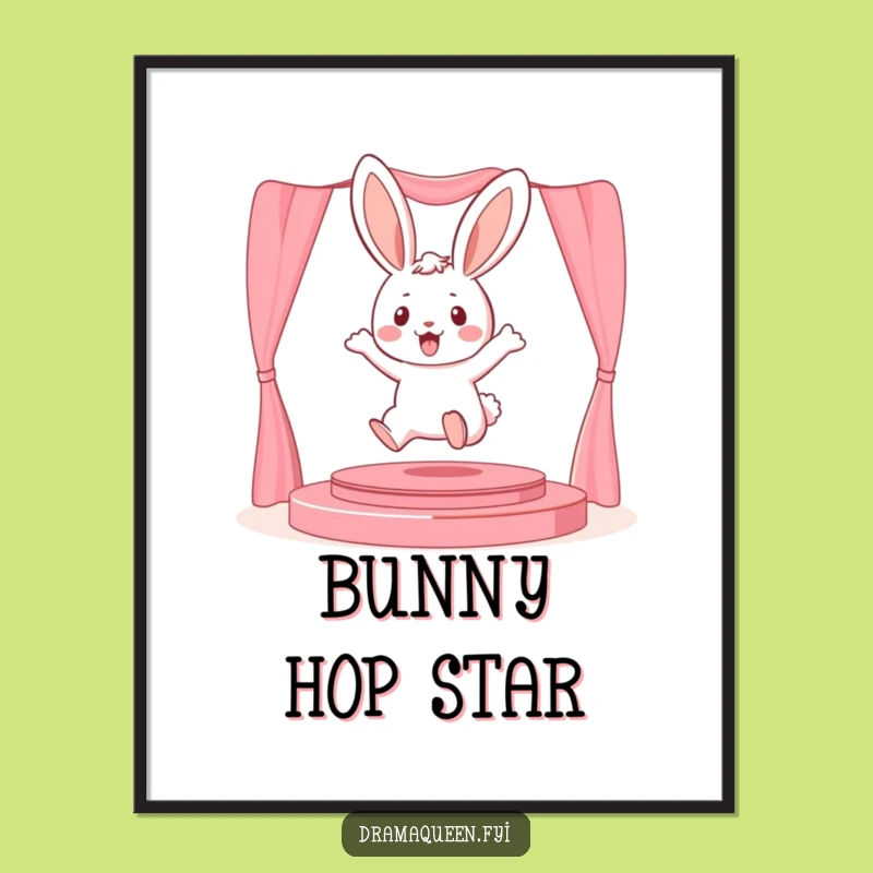 Funny Bunny Stage Digital Art: Playful Print for Theatrical & Funny Walls!