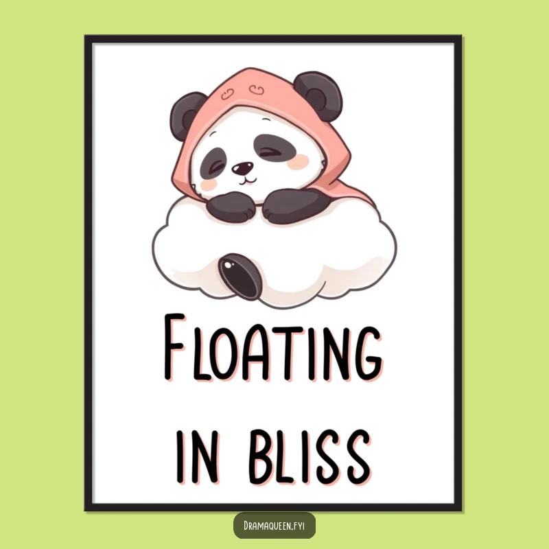 Funny Panda Cloud Digital Art: Hilarious Dreamy Decor, Perfect Funny Gift!