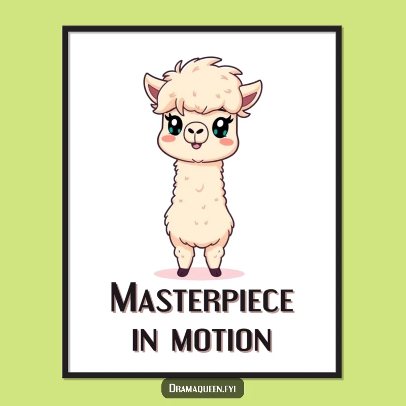 Funny Alpaca Dramatic Pose Digital Art Print