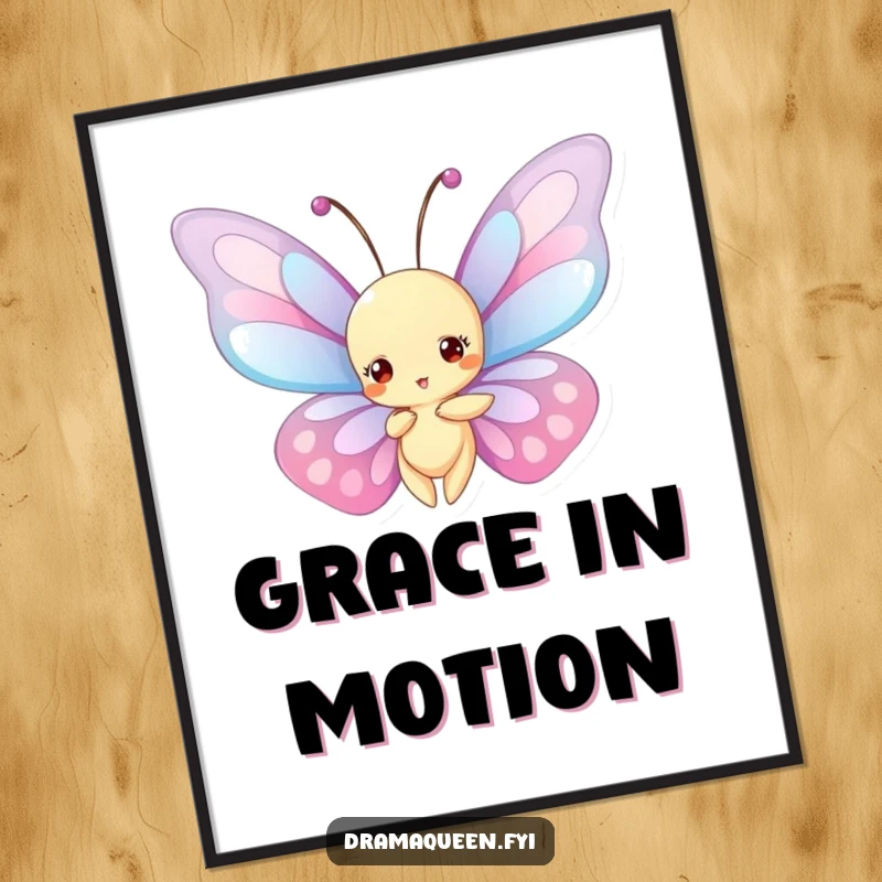 Funny Digital Art: Butterfly with ornate, elaborate wings striking a dramatic, graceful pose mid-air.