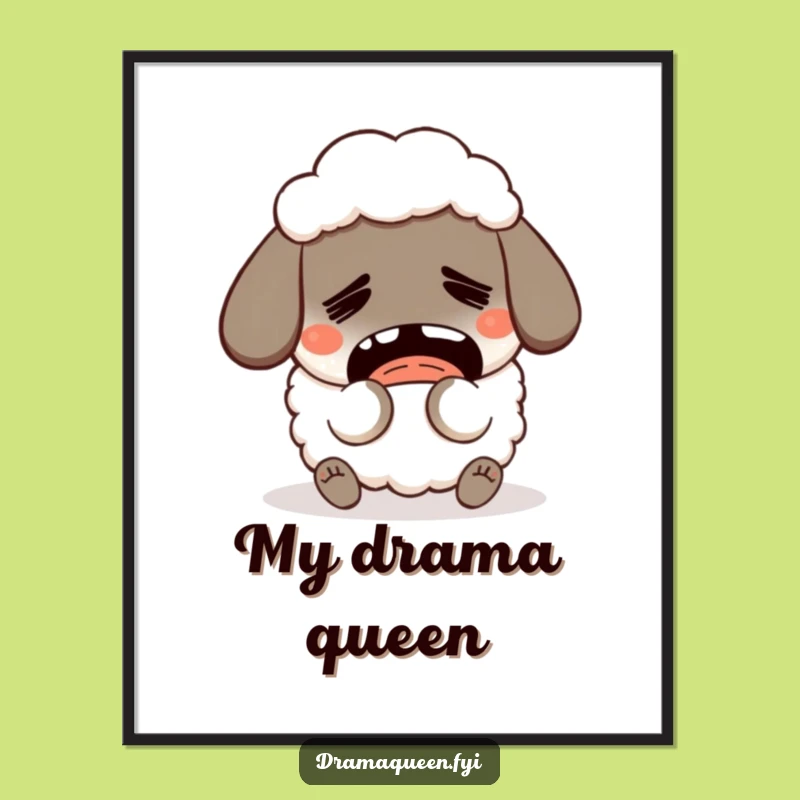 Funny Fainting Sheep Digital Print: Dramatic Wall Art, Unique Gift