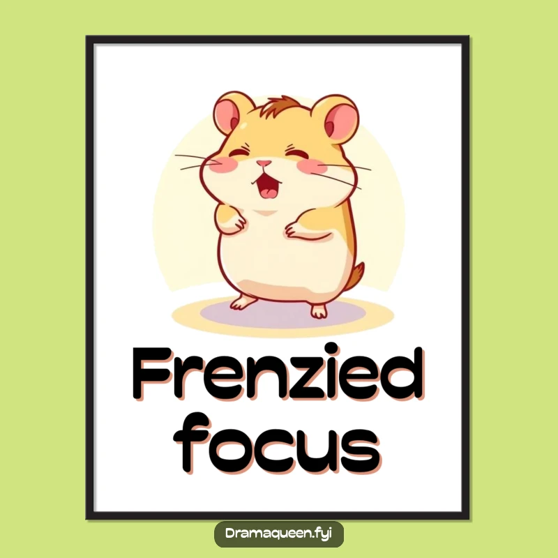 Funny Flustered Hamster Digital Print: Spotlight Character Art for Instant Chaos