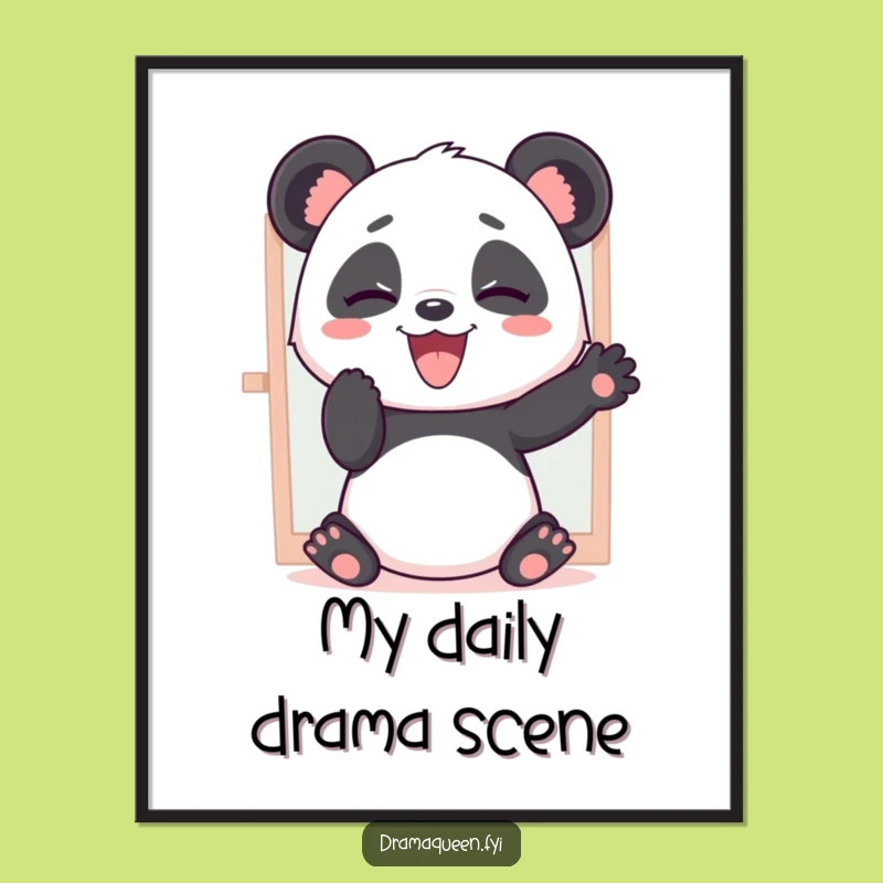 Funny Giggling Panda Dramatic Poses Digital Print - Instant Hilarious Wall Art