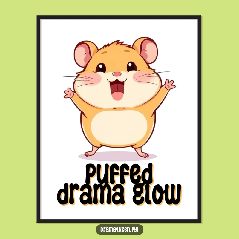 Funny Hamster Pose Digital Art: Puffed Cheeks for Instant Humorous Decor