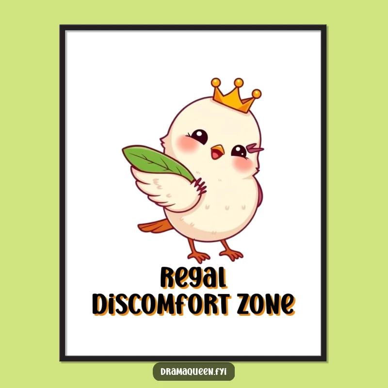 Funny Royal Bird Fanning Myself Digital Art - Instant Hilarious Decor