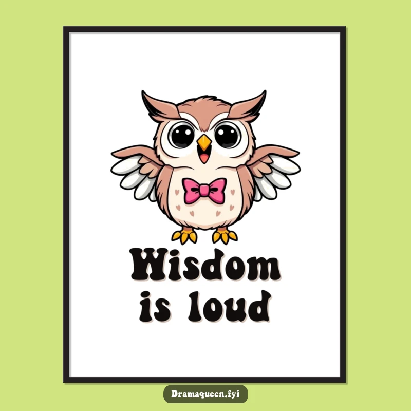 Funny Triumphant Owl Bowtie Digital Art - Instant Elegant Decor