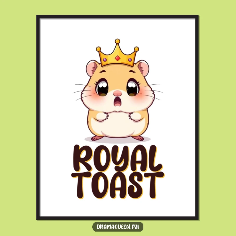 Funny Hamster Crown Digital Art: Bring Royal Humor Home