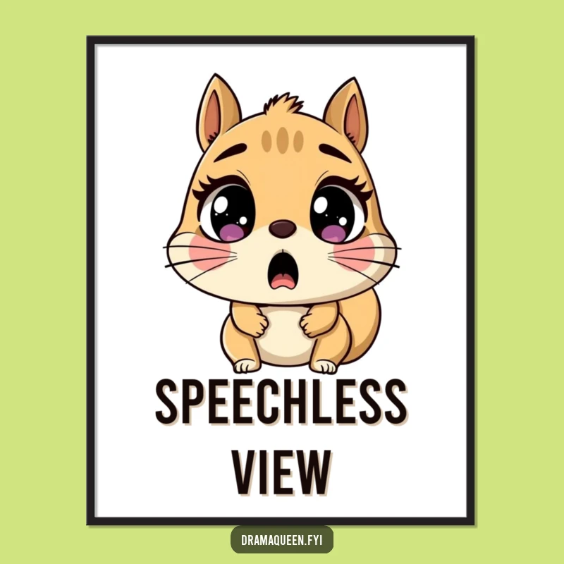 Funny Shocked Squirrel Digital Print: Expressive Character Art for Instant Impact