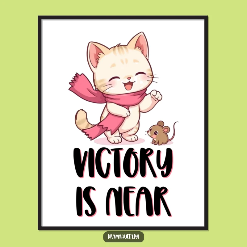 Funny Kitten Drama Digital Print: Printable Cat Art, Instant Funny Gift Download