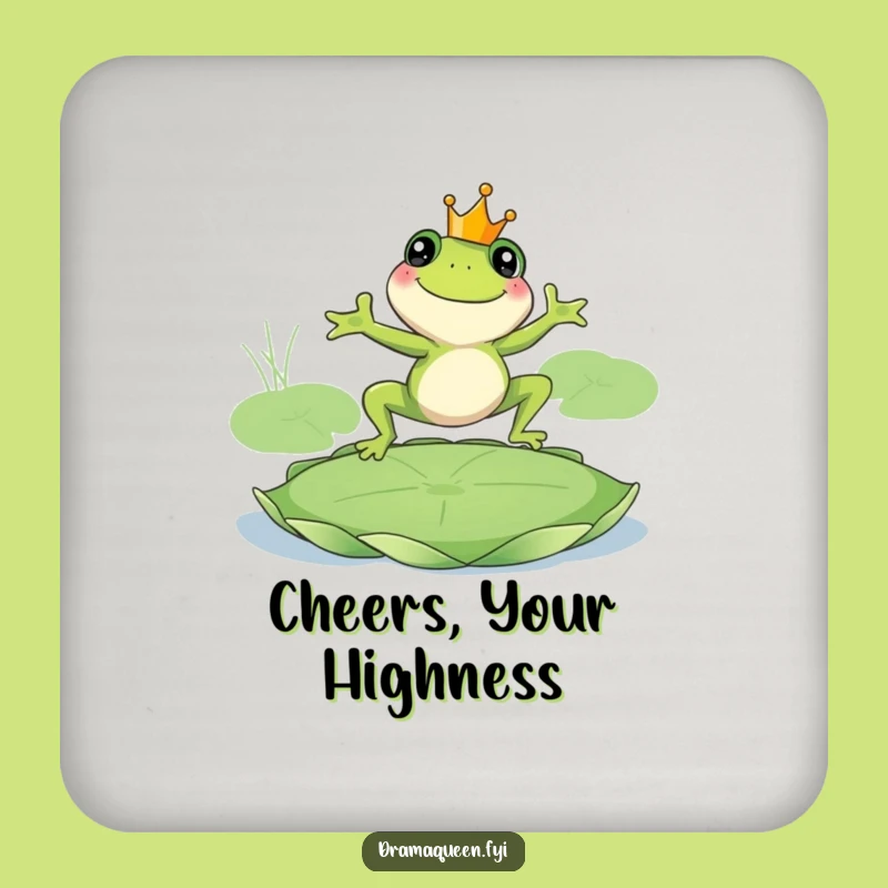 Funny Frog King Coaster - Royal Leap Frog Drink Protector, Hilarious Home Accessory