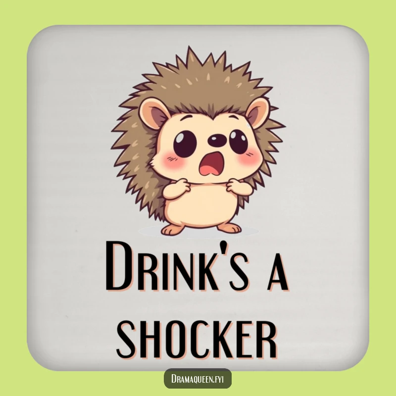 Funny Hedgehog Coasters: Shocked Pose, Surprise Protection, Hilarious Gift Set