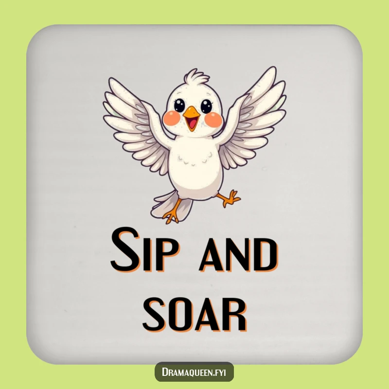 Funny Bird Pose Coasters: Protect Surfaces with Cheerful Flight Charm