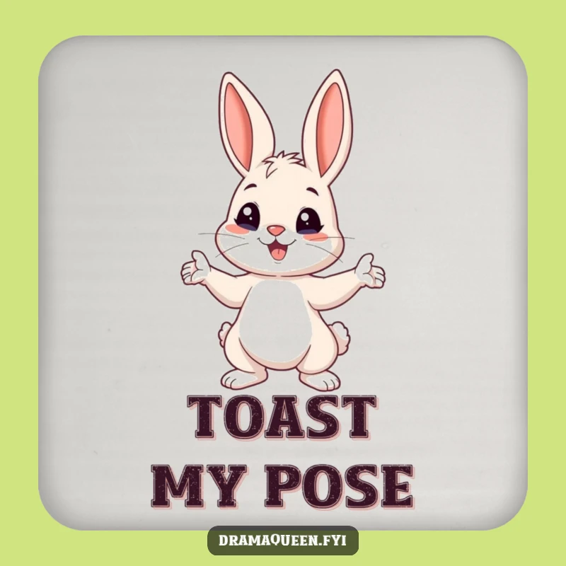 Funny Bunny Pose Coasters: Protect Surfaces with Playful, Dramatic Charm