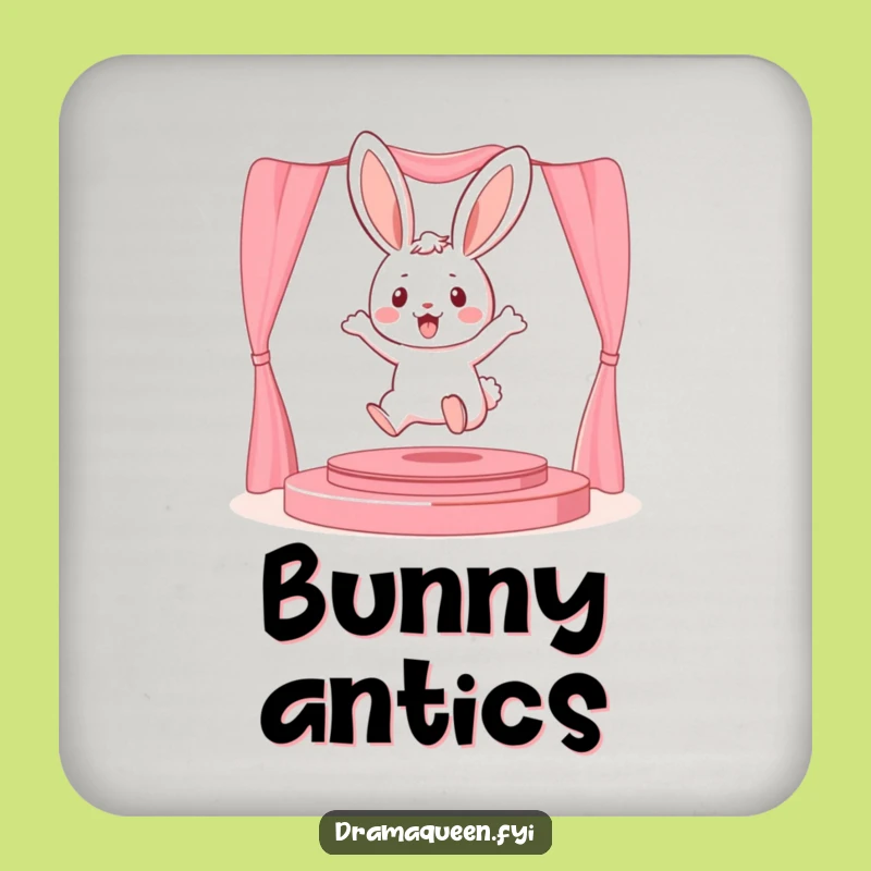 Funny Bunny Stage Coaster: Playful Decor for Theatrical Tables!