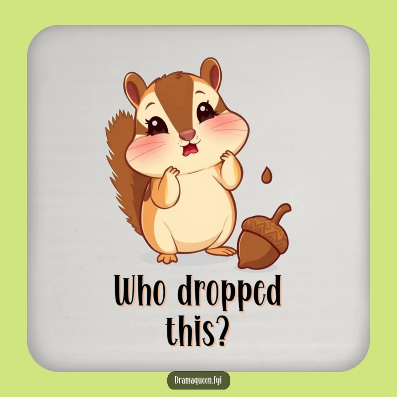 Funny Chipmunk Coasters - Set of Shocked Acorn Faces, Perfect Funny Gift