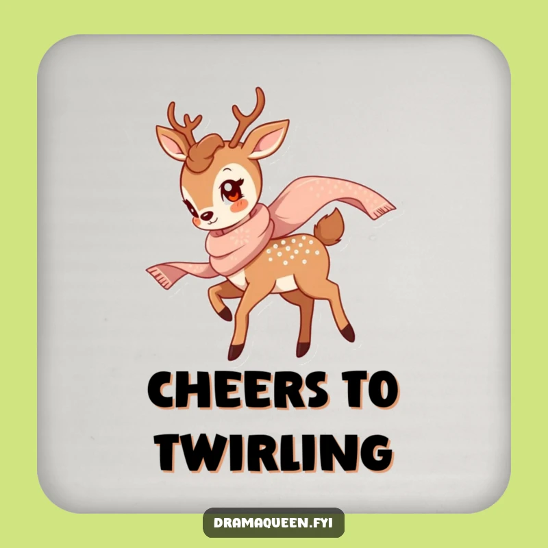 Funny Deer Twirl Coasters: Protect Surfaces with Hilarious Graceful Charm