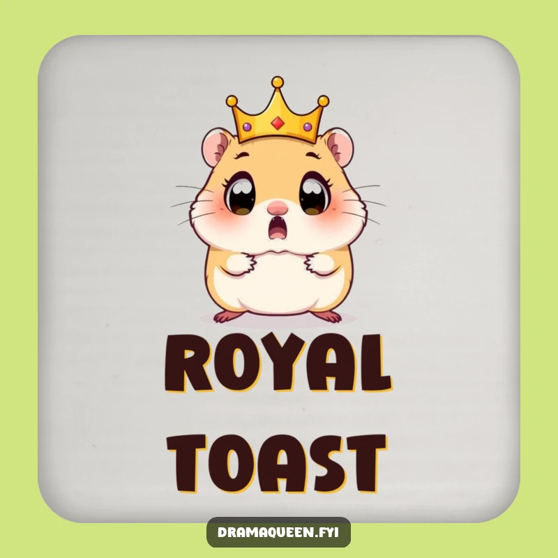 Funny Hamster Crown Coaster: Protect Surfaces with Royal Humor
