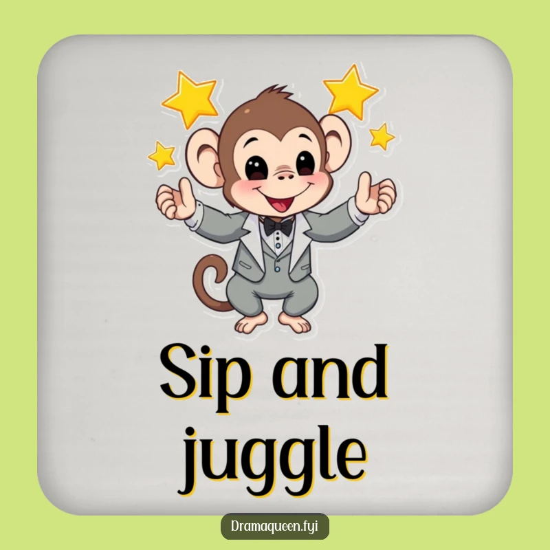 Funny Monkey Tuxedo Coaster: Protect Surfaces with Hilarious Style, Funny Gift!