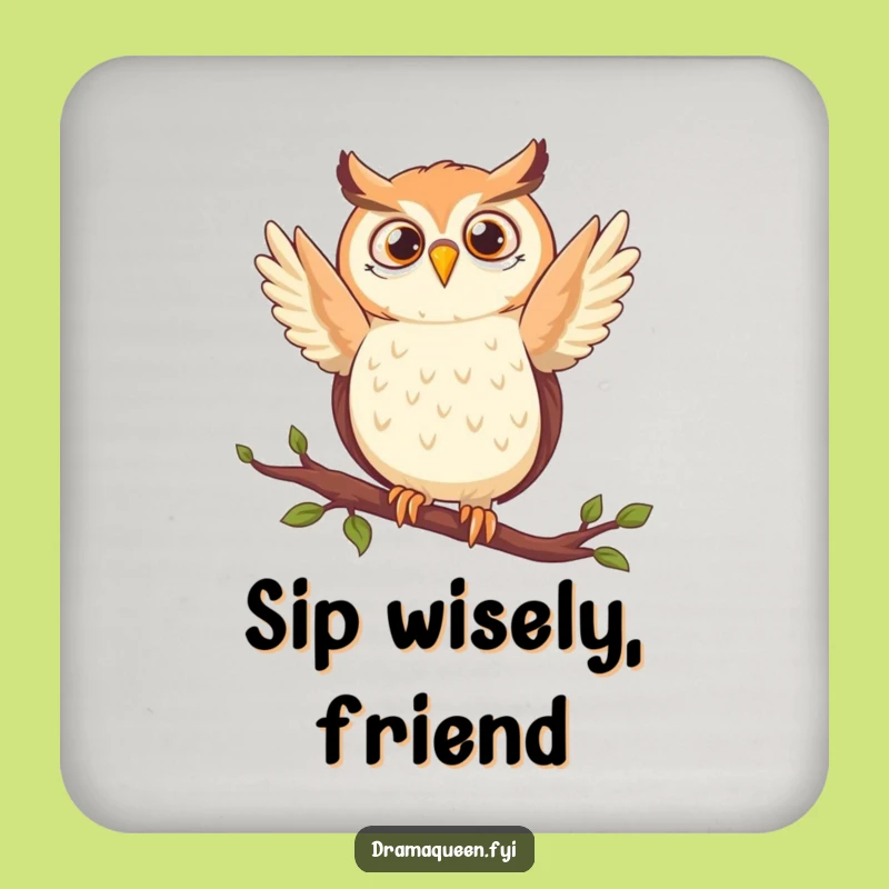 Funny Owl Coasters: Dramatic Pose, Wise Protection, Hilarious Gift Set