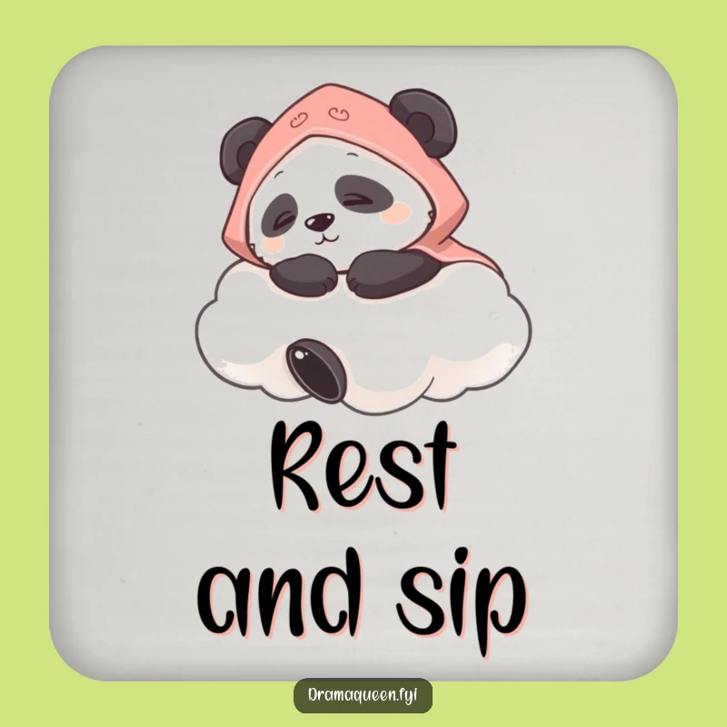 Funny Panda Cloud Coaster: Protect Surfaces with Hilarious Style, Funny Gift!