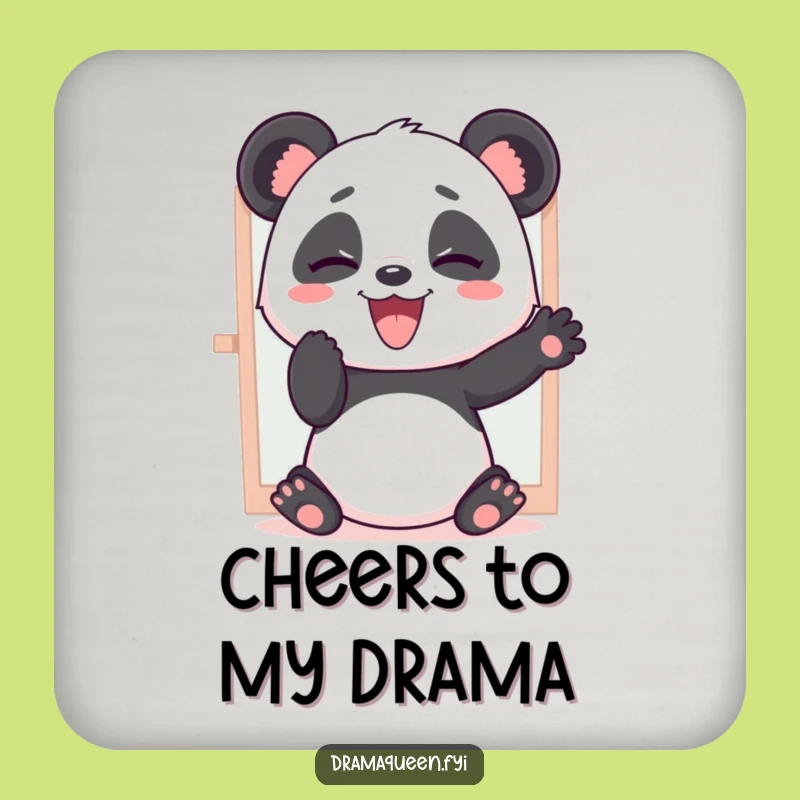 Funny Panda Mirror Pose Coaster - Protect Surfaces with Hilarious Drama