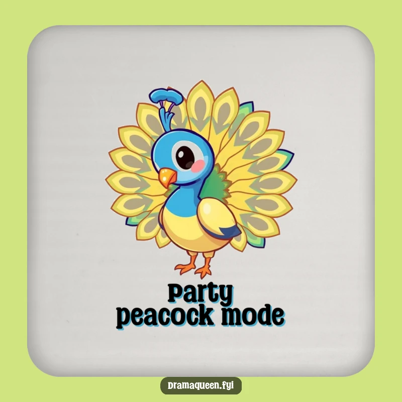 Funny Peacock Coaster: Dazzling Feather Fan Funny Gift
