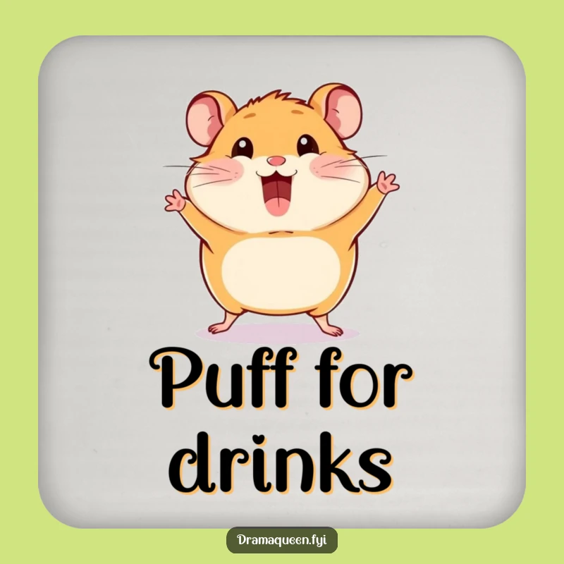 Funny Hamster Pose Coasters: Protect Surfaces with Puffed-Cheek Charm