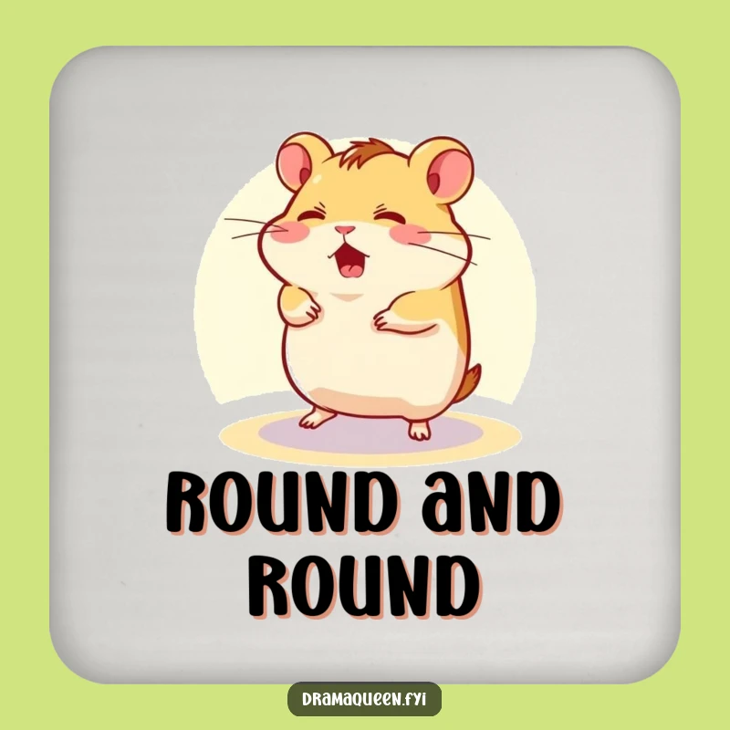 Funny Flustered Hamster Drink Coaster: Protect Surfaces with Spotlight Charm
