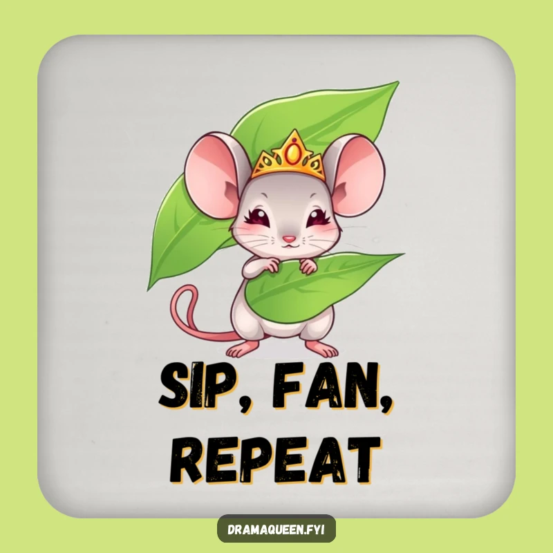 Funny Mouse Coasters - Set of Tiny Tiara Queens, Perfect Funny Gift