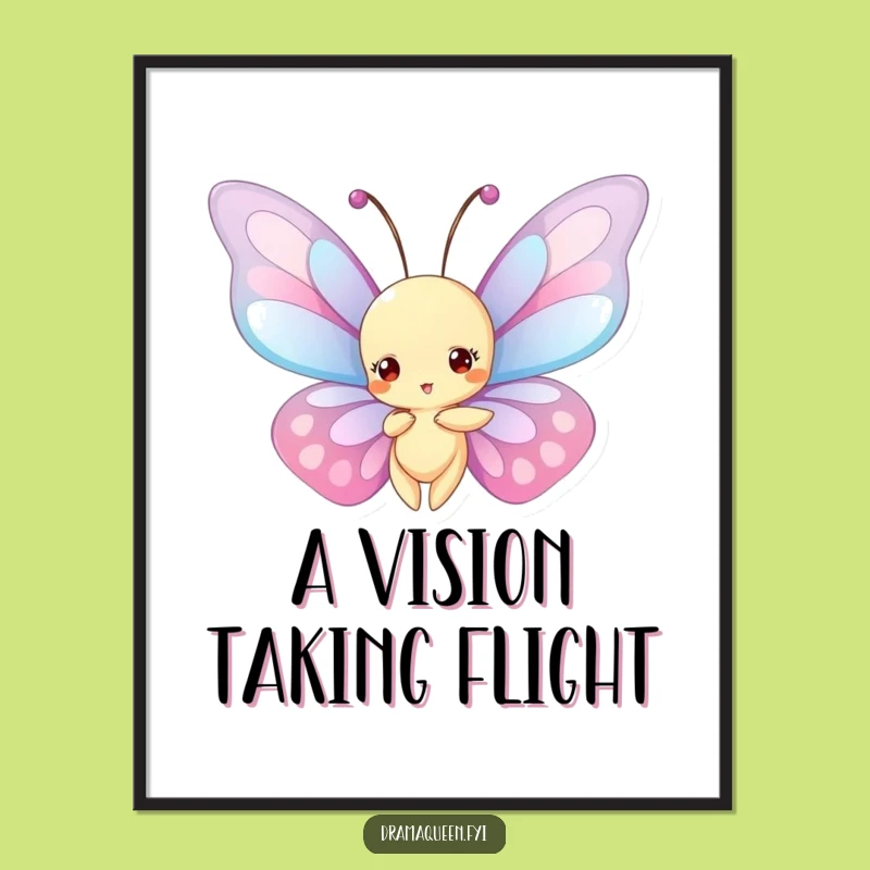 Funny Butterfly Poster: Dramatic Wings Art Funny Gift
