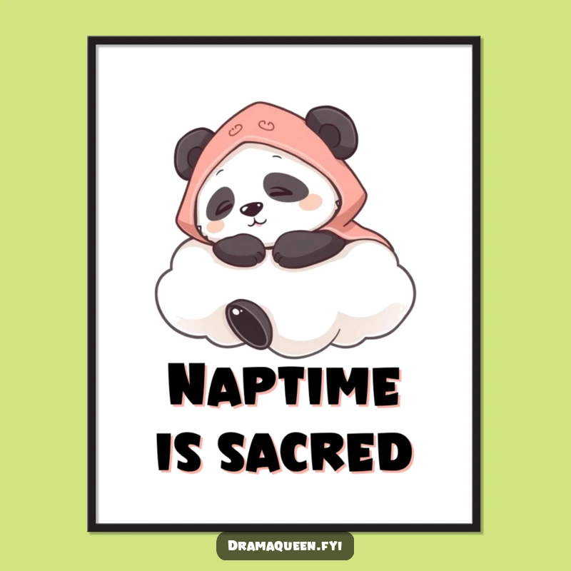 Funny Panda Cloud Poster: Hilarious Dreamy Art, Perfect Funny Gift!