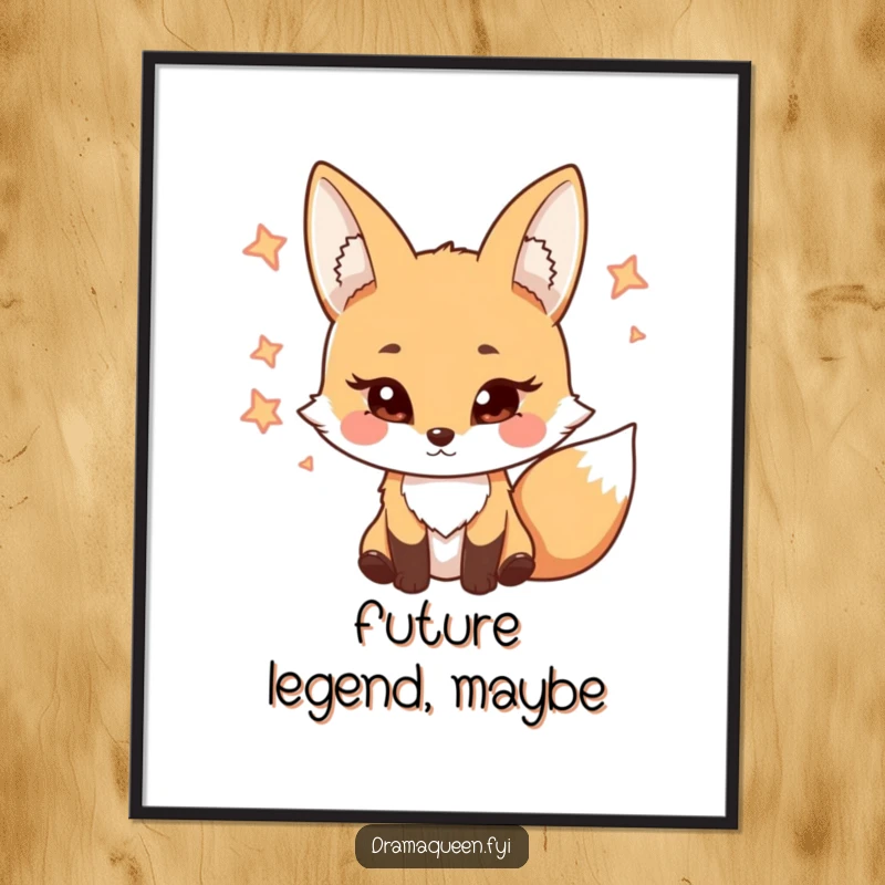 Funny Fox Poster showcasing a coy character with enchanting eyelashes, bringing a humorous and charming vibe to wall decor.