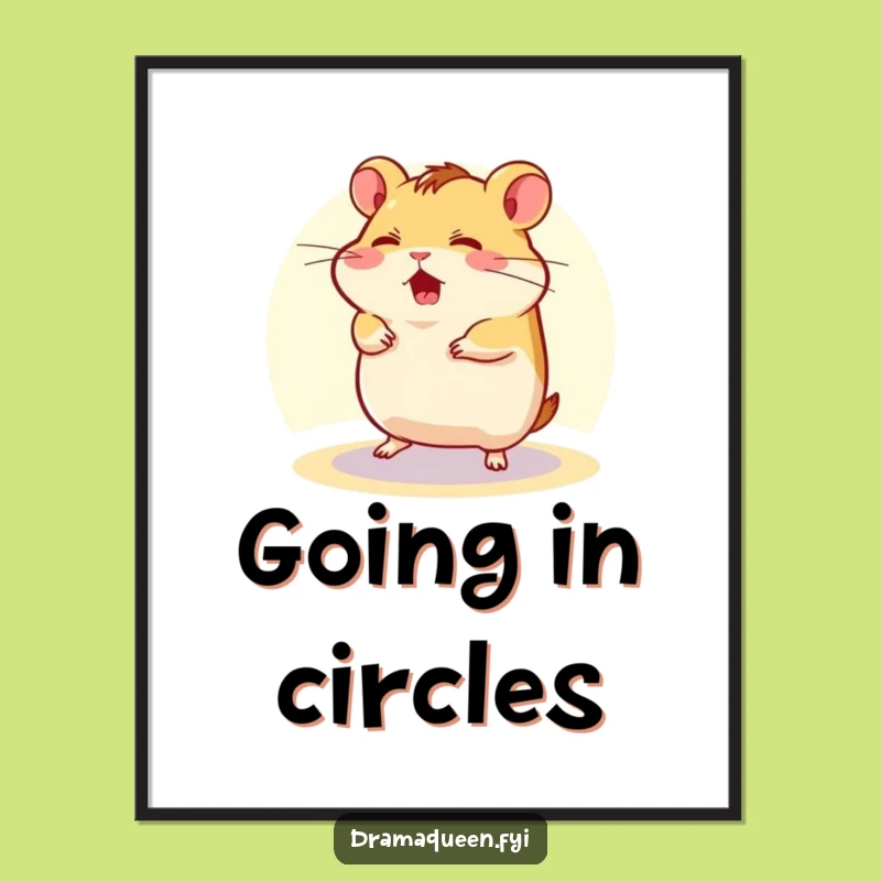 Funny Flustered Hamster Poster: Spotlight Character Art for Playful Spaces