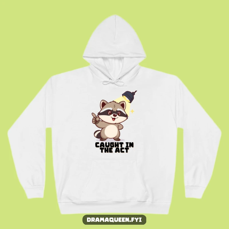 Funny Raccoon Hoodie: Spotlight Mischief Comfort, Perfect Cozy Gift